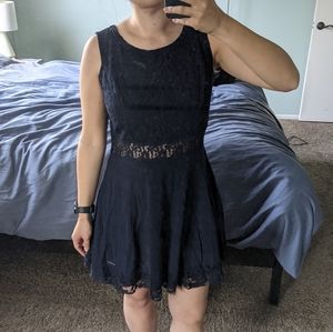 Abercrombie and Fitch Navy dress with lace